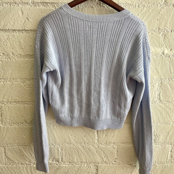 Hollister Knitted Cardigan | Cropped | Light Blue - Picture 4 of 4